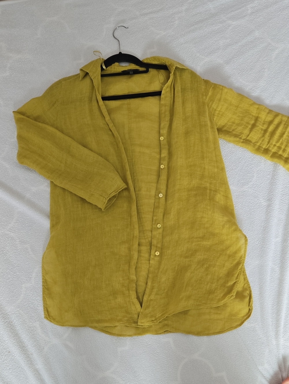 Massimo DUTTI Button-Front Linen Shirt BLOUSE XS